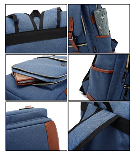 EssVita Vintage Rucksack Herren Damen Unisex School Student Oxford Laptop Rucksack Retro Rucks  cke Schulrucksack Hellblau