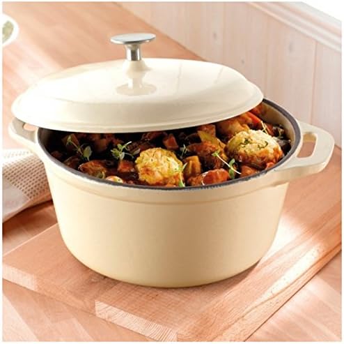 26cm Cream Cast Iron Casserole &amp; Lid