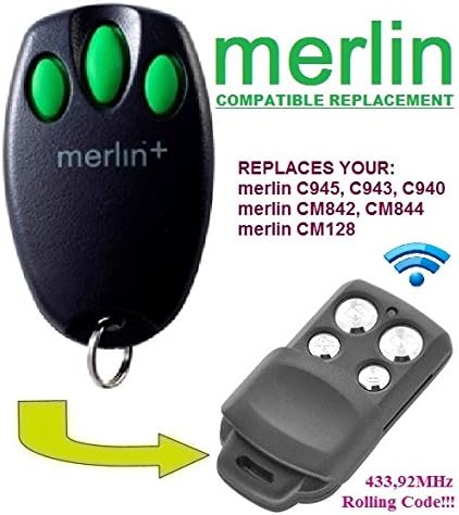 Merlin C945 Compatible With Remote Control, 3 Channels 433.92 MHZ Rolling Code Transmitter High Quality Best Price.