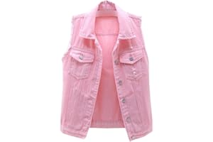 BAIXIAOCHI Gilet Di Jeans Da Donna Corto Primavera Ed Estate Giacca Senza Maniche Sfilacciata Slim Fit Con Cardigan Strappato Top