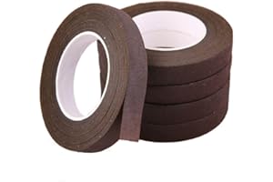 GIVBRO Nastro fiorista Nastro adesivo floreale per bouquet di fiori decorazione in nylon calza fiore che fa marrone, 5 pezzi