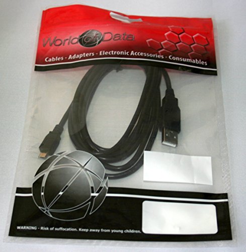 World of Data – Anschlusskabel USB 2.0, Stecker A zu Stecker Mini B, 5-polig, Farbe: schwarz 1,0 m Schwarz – schwarz - 2