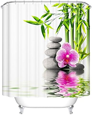 Bamboo Shower Curtain Custom digital print Polyester Fabric Shower Curtain 66 x 72-Inch