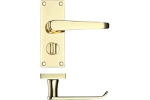 ZOO HARDWARE Project Victorian Straight Door Handle on Backplate - Privacy - Electroplated Brass
