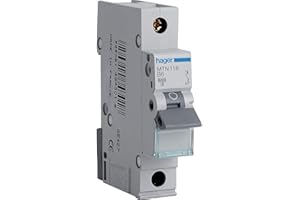 Hager MTN116 Miniature Circuit Breaker, 1 Pole, 1 Module, Type B, 6 kA Breaking Capacity, 16 A Current