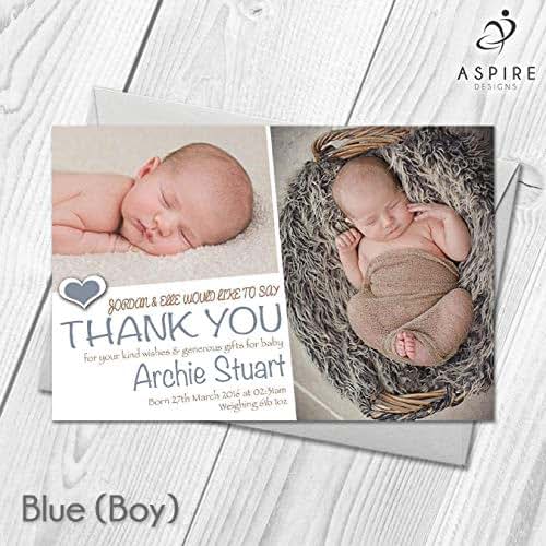 Personalised New Baby Thank You Notes | Birth Announcement Photo Cards ...