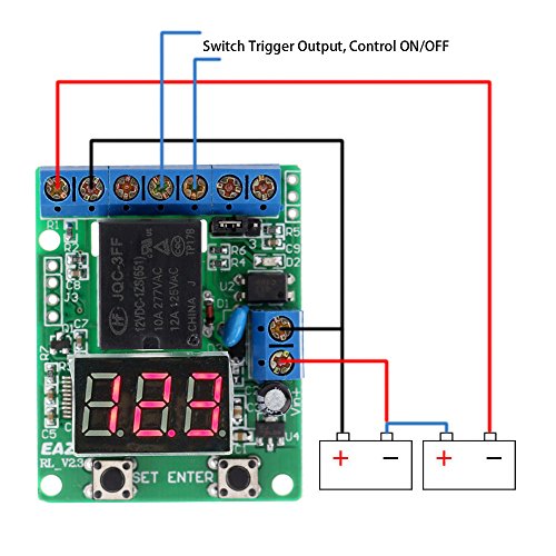 KKmoon 12V DC Voltage Detektion Charging Entlastung Monitor Test Relay Schalter Control Board Modul - 2
