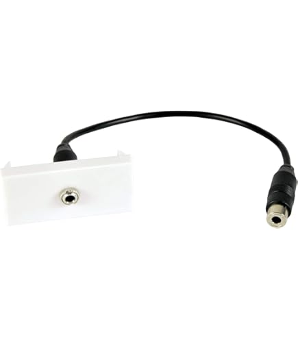 Legrand 078747 Prise audio Mosaic - 2 RCA préconnectorisée - 1 mod - blanc