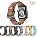 Produktbild Chok Idea Leder Strap Compatible with Apple Watch Armband 42mm 44mm,Echtleder Strap Ersatz Armband mit Secure Metal Schnalle Replacement for iWatch Apple Watch Series 4 3/2/1,Casual Brown
