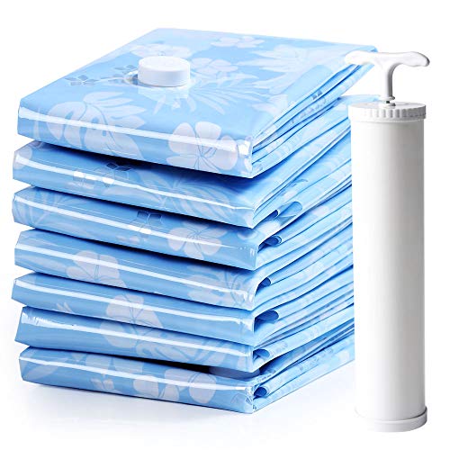 Preisvergleich Produktbild YJZ Wiederverschließbare Vakuum Aufbewahrungsbeutel Space Saver Taschen Mit Reise-Handpumpe Sparen Sie 85% Mehr Speicherplatz, Wiederverwendbar 100X75cm (39X27.5Inch) (5 Pack)