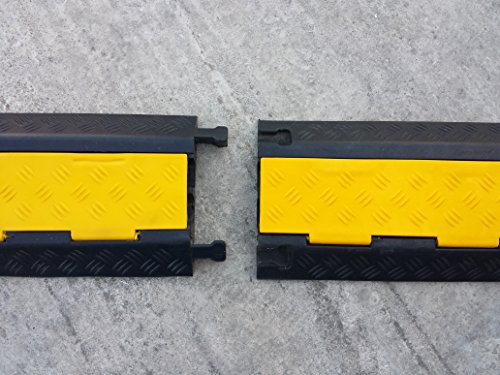 EDP-2 Modularer Kabel-Überfahrschutz aus Kautschuk mit zwei Kanälen und mit Verdeckklappe, für Leitungen mit 28 mm Durchmesser. - 3