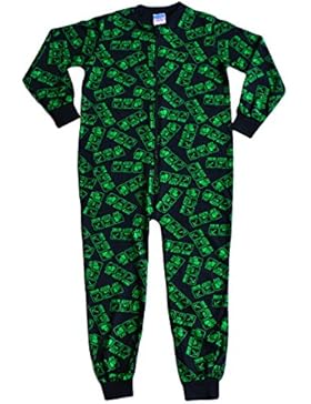 ThePyjamaFactory Jungen Strampelanzug schwarz grün Medium