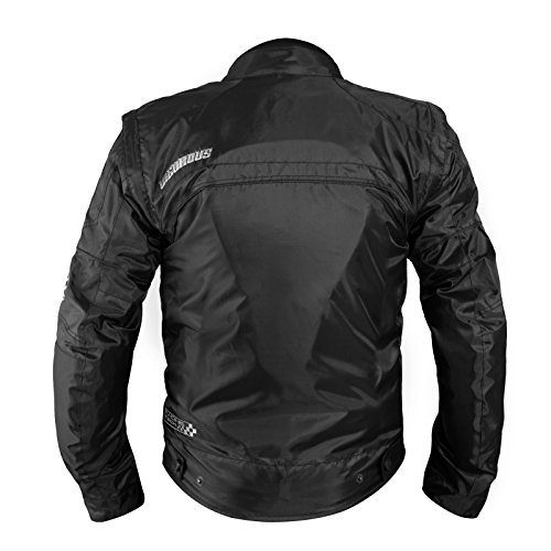 MDM Giacca Moto Uomo Tessuto Antivento Impermeabile Con Protezioni Rimovibili - Nero/Marrone, Taglia XL