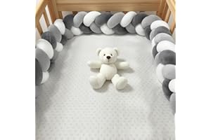 RZYW 100% Cotton Bed Set All Round Braided Protector for Room Decor Home, Bedroom Thick Soft Breathable Cushion Side Cushion Bed Guard Rail Surrounds Cushions,C1,200CM