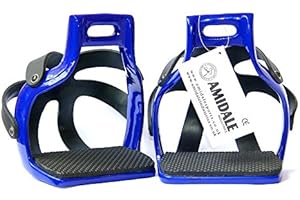 AMIDALE SPORTS AMIDALE ALUMINIUM ENDURANCE FLEX RIDE CAGED SAFETY HORSE STIRRUPS NAVY BLUE BNWT
