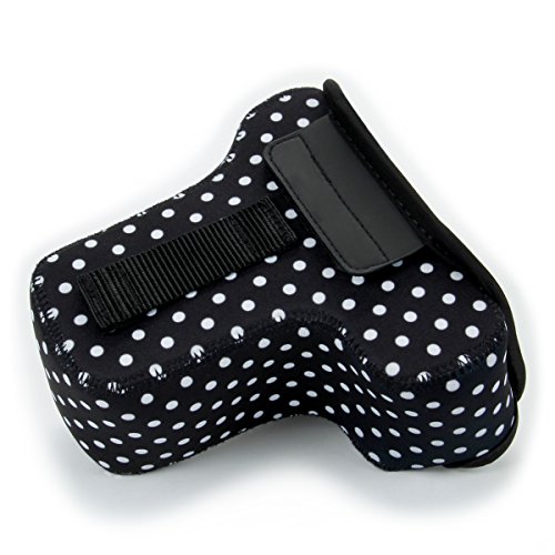 Housse Etui Appareil Photo Num  rique et Accessoire en N  opr  ne Rembour   Protection Robuste USA Gear avec poche et ceinture pour vos appareils Canon EOS   Nikon Et Plus - A Pois