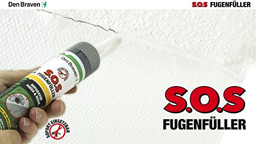 Den Braven SOS Fugenfüller 200 ml, Reparaturspachtel, regen und wetterresistent, hochwertiger Fertigspachtel Made in Germany, weiß, 4016960014977 - 6