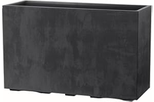 ‎KREHER Kreher XL Pflanzkasten Millennium in verschiedenen Formaten und Farben. Tolle Naturstein Optik in Braun, Beige, Anthrazit oder Grau! Aus robustem Kunststoff! (XL Raumteiler (rechteckig) in Anthrazit)