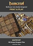  Dungeons Tiles Master Set - Print & Play - Papercraft - Paper cutting - Medieval Fantasy: Build your own deadly dungeons! (English Edition)