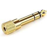 Headphone Adapter 3.5mm Female to 6.35mm Male, Ancable 1/4 inch to 1/8 inch Stereo Aux Jack Headphone Adapter Gold Plated 6.3