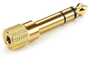 Ancable Klinke Adapter 3,5mm auf 6,35mm für Kopfhörer, Stereo 6,35mm Klinkenstecker auf 3,5mm Klinken Buchse Aux Audio Adapter für Kopfhörer Lautsprecher Keyboard amp