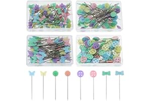 BETTERJONNY 400 Pezzi Spilli con Testa, Basicon Colorati Spilli Patchwork Spilli da Sarta con Testa Forma Dritti Testa Spilli Per Sarta Artigianato Progetti Di Cucito (Multicolore)