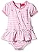 SALT AND PEPPER Baby Girls Crew Neck Short Sleeve Footies -  Pink - 3-6 Months