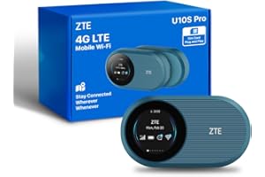 ZTE U10S Pro Blue, 4G+LTE Mobile Wi-FI 6, WiFi de Voyage Portable débloqué à Faible coût, connecte 32 appareils, 3000 mAh, autonomie de 10 Heures, itinérance sur Tous Les réseaux mondiaux