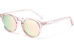 LOJUDI Sonnenbrille Kinder Mädchen Jungen - Polarisierte Rund Verspiegelt Sonnenbrillen UV400 Schutz Kindersonnenbrille für 3-12 Jahre