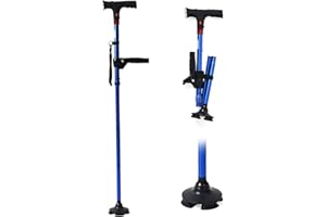 TJC Adjustable Height Smart Walking Cane with LED Light, SOS Alarm & Foldable Design – Dual Handle Mobility Aid for Seniors with Anti-Slip Base – Lightweight Battery Operated Walking Stick