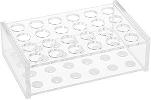 OLYCRAFT 24 Sockets Acrylic Clear Test Tube Rack Transparent Acrylic Test Holder Rack Centrifuge Tube Holder Labortory Display Stands for 5ml Test Tubes Chemistry Laboratory - Hole: 14mm 3.5mm