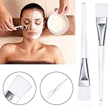 Longitud total: 15,7 cm, cepillo de aplicación de silicona suave e higiénica apto para máscara facial, máscara de barro, loción corporal, mantequilla corporal, etc. Longitud del pantalón: 2 cm.