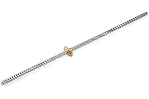 Redrex 365 mm T8 Tornillo de Plomo Acero Inoxidable Varilla Roscada con Tuerca de Latón Eje Z Kit de Actualización para Ender 3 V2,Ender 3 V2 Neo, Ender 3 Pro,Ender 3,Ender 3 Neo,Voxelab Impresora 3D