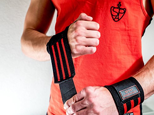 Gym Essentials Handgelenkbandagen (Länge 42cm) – Zughilfen, Handgelenkstütze, Anti Sehnenscheidenentzündung, Bandagen für Bodybuilding, Fitness, Crossfit, Powerlifting, Calisthenics, Gym Workout – Einheitsgröße für Männer & Frauen - 7