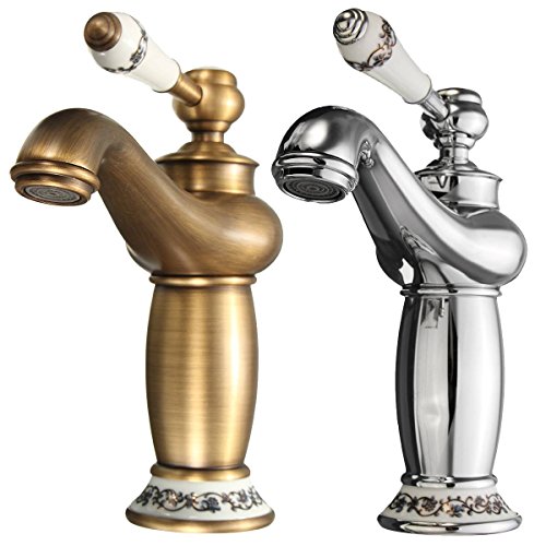 KING DO WAY Wasserhahn antiken bronze Messing becken spuele wasserhahn single mit wasserhaehne Antique bronze - 5