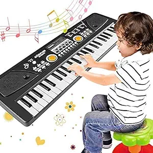 KRIPESH Piano Keyboard 49 Key,Portable Electronic Kids Keyboard Piano Educational Toy, Digital Music Piano Keyboard with Microphone for Kids Girls Boys