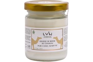 LY'N MOROCCO Suif de Bosse de Chameau - Camel Tallow - 100% Pur - pour peau, cheveux et alimentation - Hydratation profonde pour visage et corps- Hydratant Biologique pour peau sèche et gercée