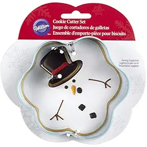 Wilton 2308-5073 2-Piece Christmas Melted Snowman Metal Cookie Cutter Set