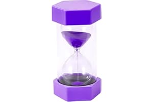 SALEEPENDENT Timer a Clessidra, clessidra 15 minuti, Sabbia Timer, Timer per bambini, Timer di Sabbia, Clessidra di Sicurezza per Bambini, Timer da cucina, Viola.