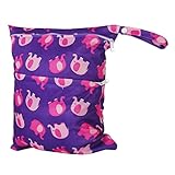 Waschbar Wiederverwendbare Windel Beutel Baby Tuch Wasserdicht Wickeltasche mit zwei Reißverschluss - 8