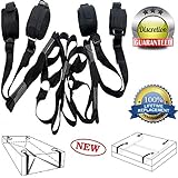 Eroticave Full Under Bed Restraint Bondage BDSM Set Wrist Ankle Cuffs, Black