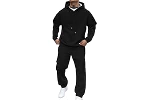 Couawaticy Tracksuit Mens Full Set Long Sleeve Hooded Sweatshirt and Sweatpants Set Hoodie Joggers Sets 2 Piece Fashion Sweatsuits for Men Sport Set Sweatpants and Sweatshirt UK