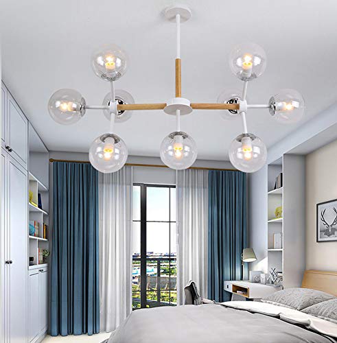 Preisvergleich Produktbild FZC-YM Kronleuchter Modern Schwarz, Deckenbeleuchtung Schlafzimmer Pendelleuchte Schirm Industrie Wohnzimmer E27 Steckdose 110V-220V, B