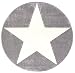 Produktbild Livone Kinderteppich Happy Rugs Star Silbergrau/weiß 133cm rund