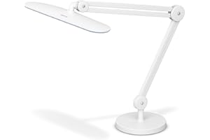 ‎SEMPLIX SEMPLIX LED Arbeits-Lampe Weiß: (117 PCS LED, 4fach dimmbar) Mit Tischstandfuß und -Klemme, höhenverstellbarem Lampenarm