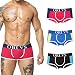 Produktbild Omiky® Herren Niedrige Taille Unterwäsche Sport Höschen Unterhosen Bulge Pouch Boxer,Baumwolle (Schwarz, XL)