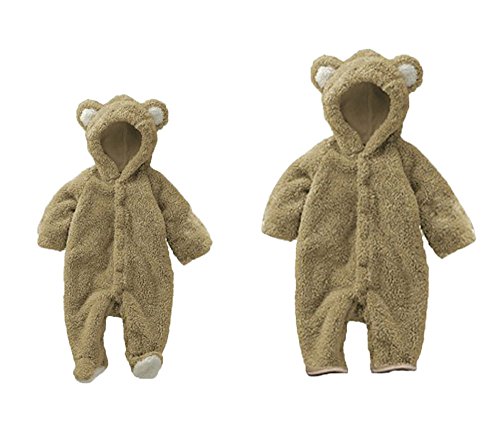 niceeshop(TM) Baby Toddler Winter Fleece Romper Playsuits Onesies (Khaki,70/3-6M)