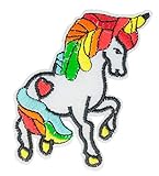 Tamaño: 8 x 0,1 cm MissBirdler Unicornio aufbügler Jeans plástico Ropa Aplicación con Plancha Caballo Patch DIY Lentejuelas para Tejidos 8 cm