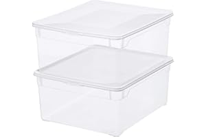 Rotho Clear Ensemble de 2 boîtes de rangement 18l avec couvercle, Plastique (PP) sans BPA, transparent, 2 x 18l (40.0 x 33.5 x 17.0 cm)