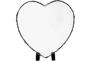 LYHLYA Sublimation Blank Slate Rock Heart Shape Customized Memorial Frame with Display Stands Sublimation Personalized Picture Frame for Heat Transfer Printing (Heart-20x20)